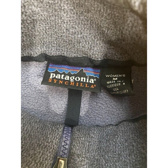 Vintage Patagonia Synchilla Purple Size M Fleece Full Zip UP MADE IN USA - Picture 5 of 9